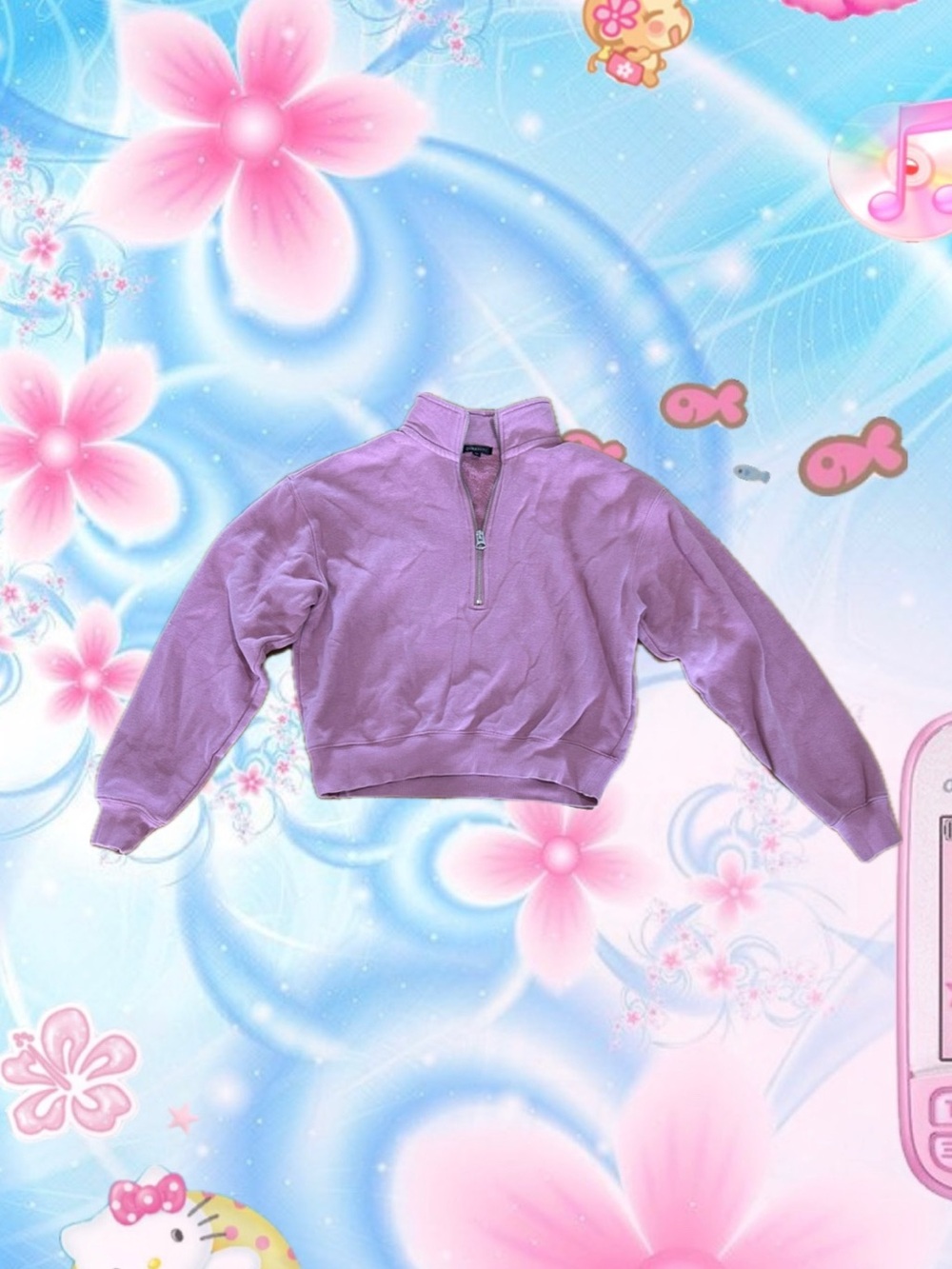 Dynamite Rose Half-Zip Pullover Sweatshirt
